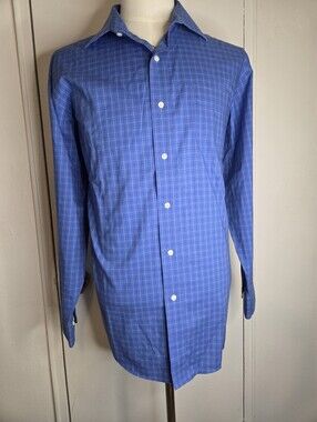Lauren Ralph Lauren Men's Royal Blue Checked Dress Shirt
